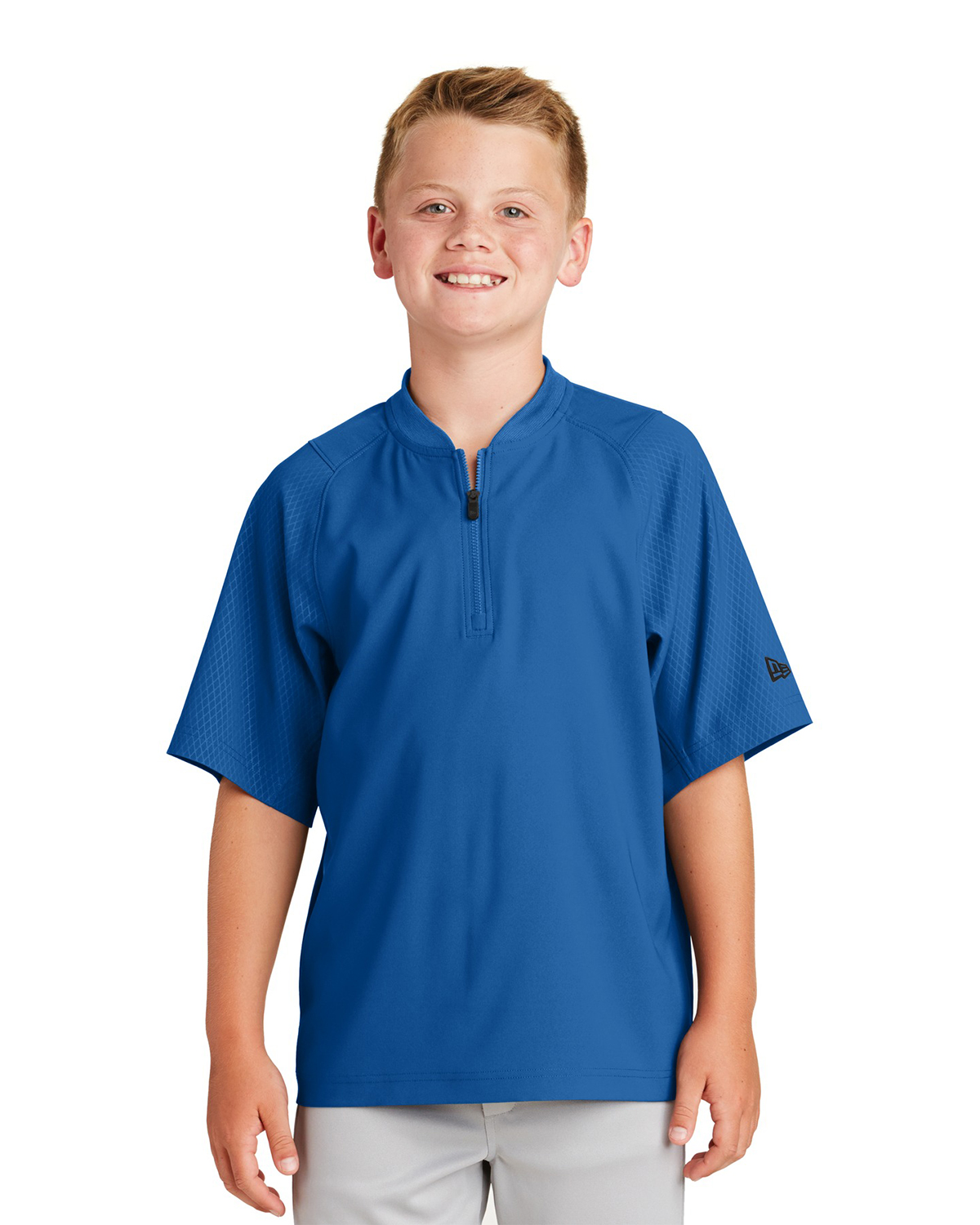 'New Era YNEA600 Youth Cage Short Sleeve 1/4 Zip Jacket'