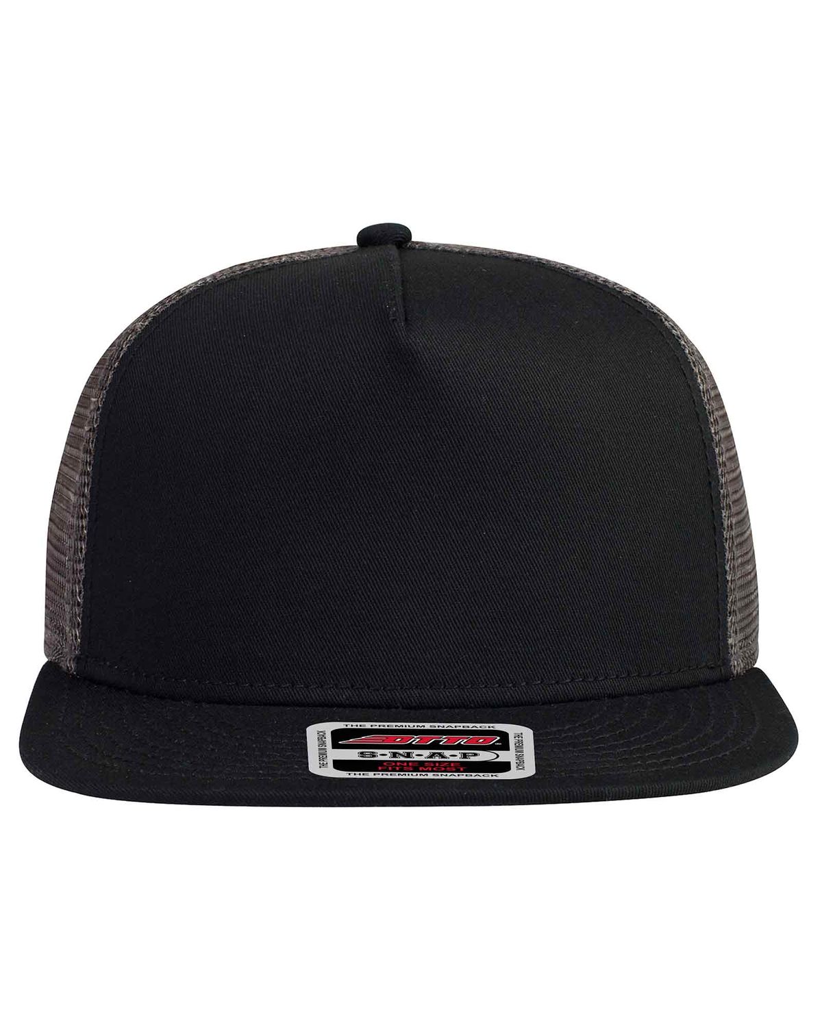 'OTTO CAP 154-1124 "otto snap" 5 panel mid profile mesh back trucker snapback hat'