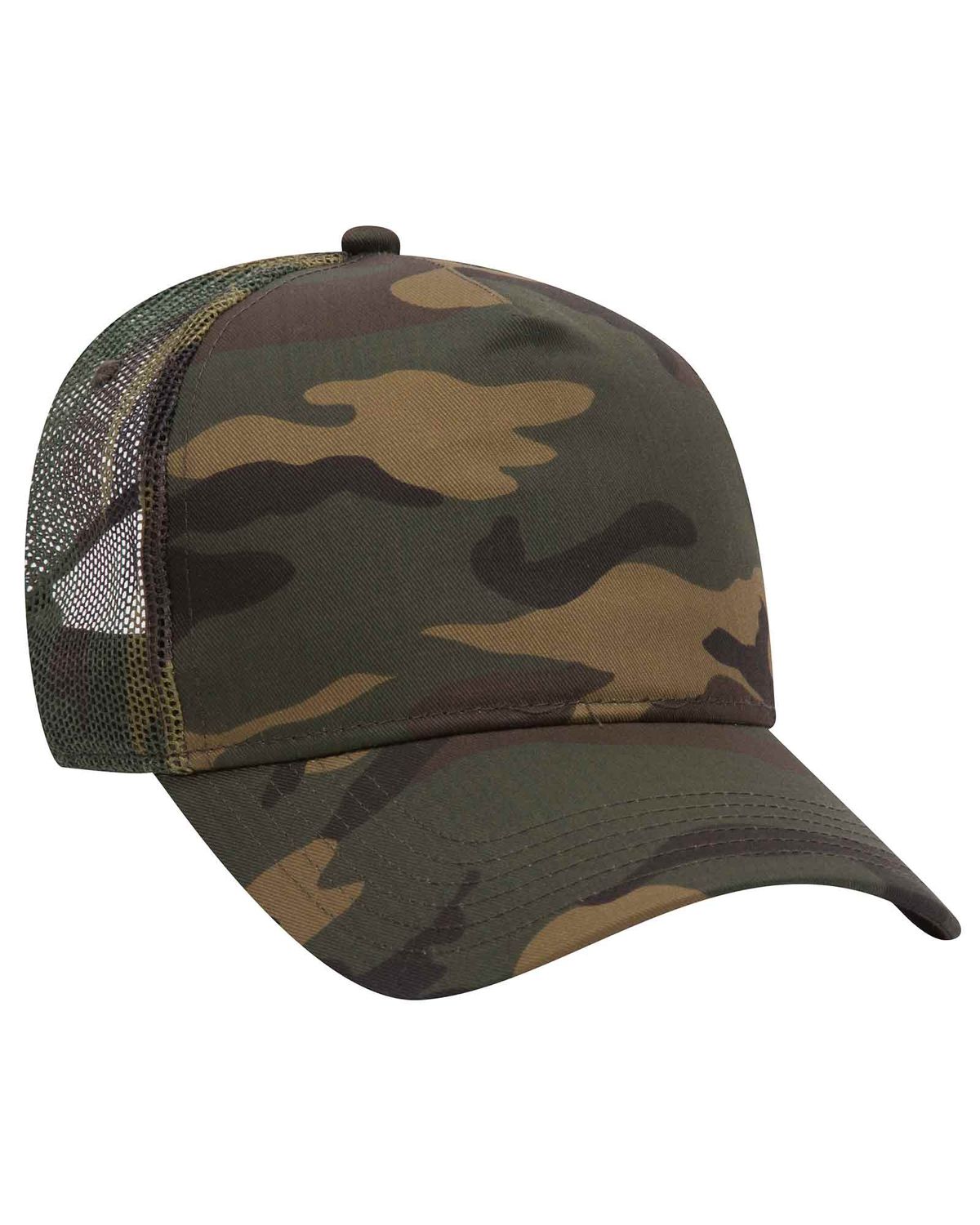 'OTTO 47 049 Otto cap camouflage 5 panel mid crown mesh back trucker hat'