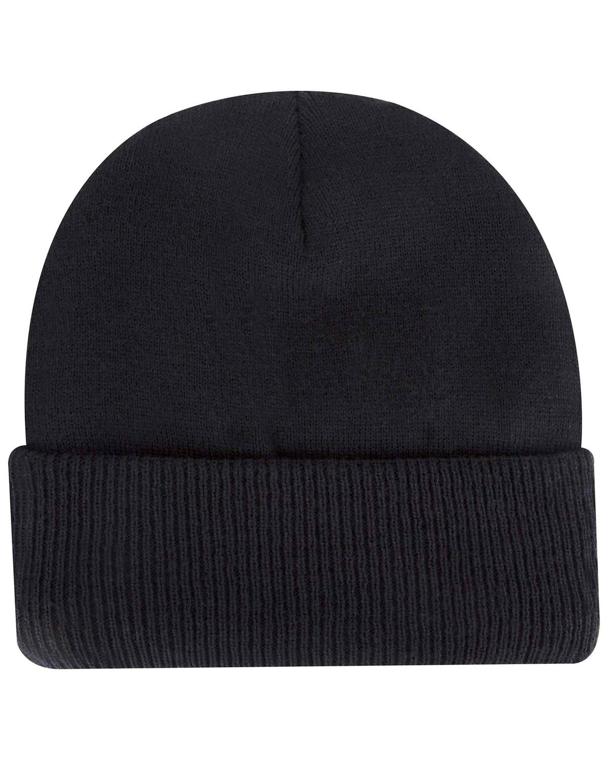 'OTTO 82 1316 Otto cap 12" classic knit beanie w/ inside fleece lining & rib knit cuff'