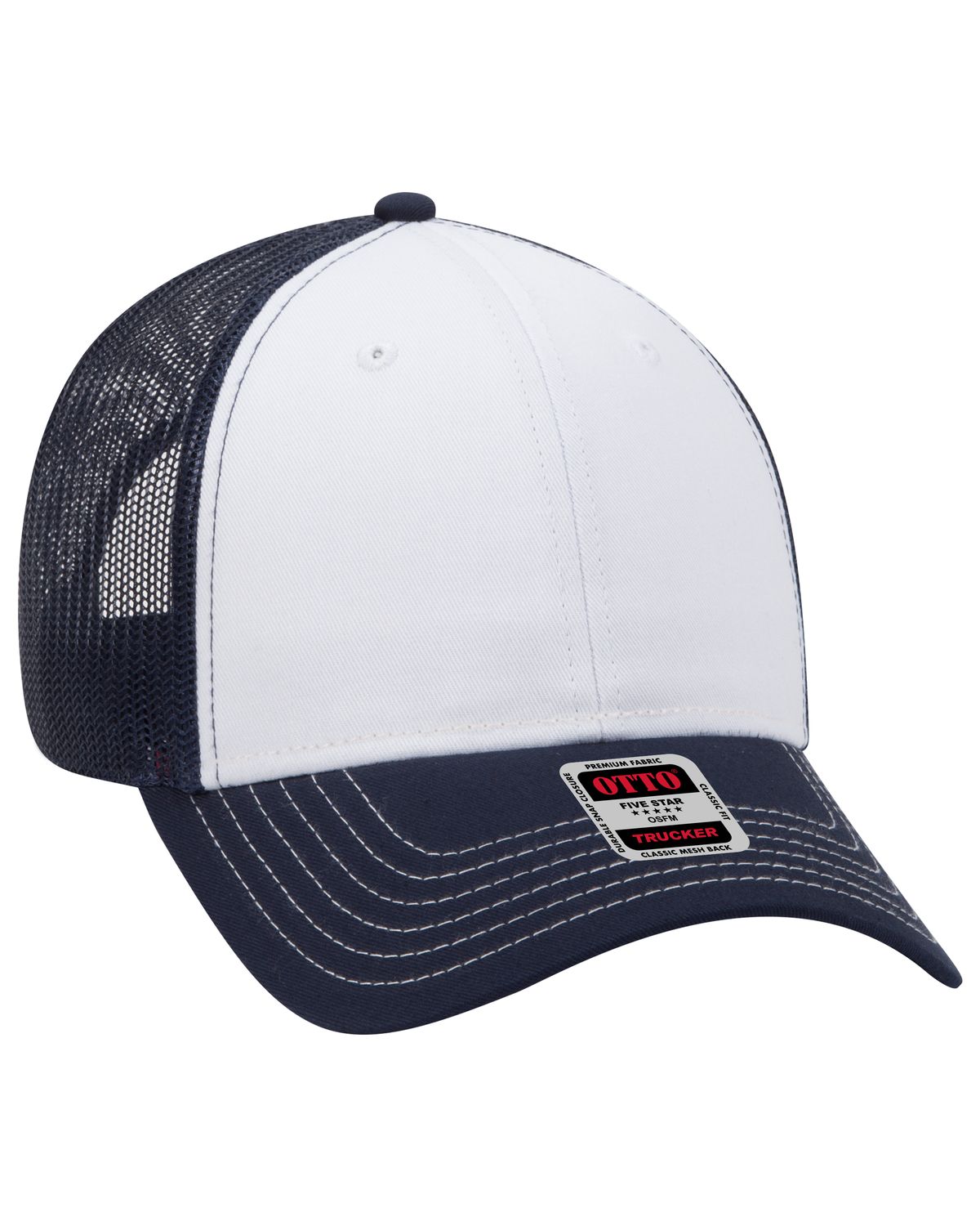 'OTTO CAP 83-1239 6 panel low profile mesh back trucker hat'