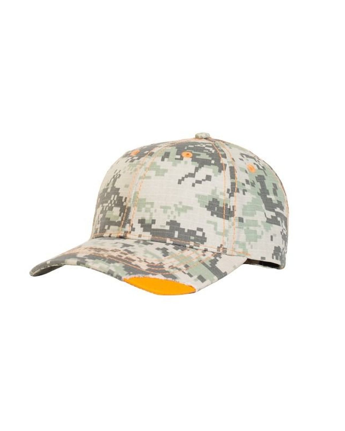 'Pacific Headwear 696C Distressed camo hook and loop adjustable cap'