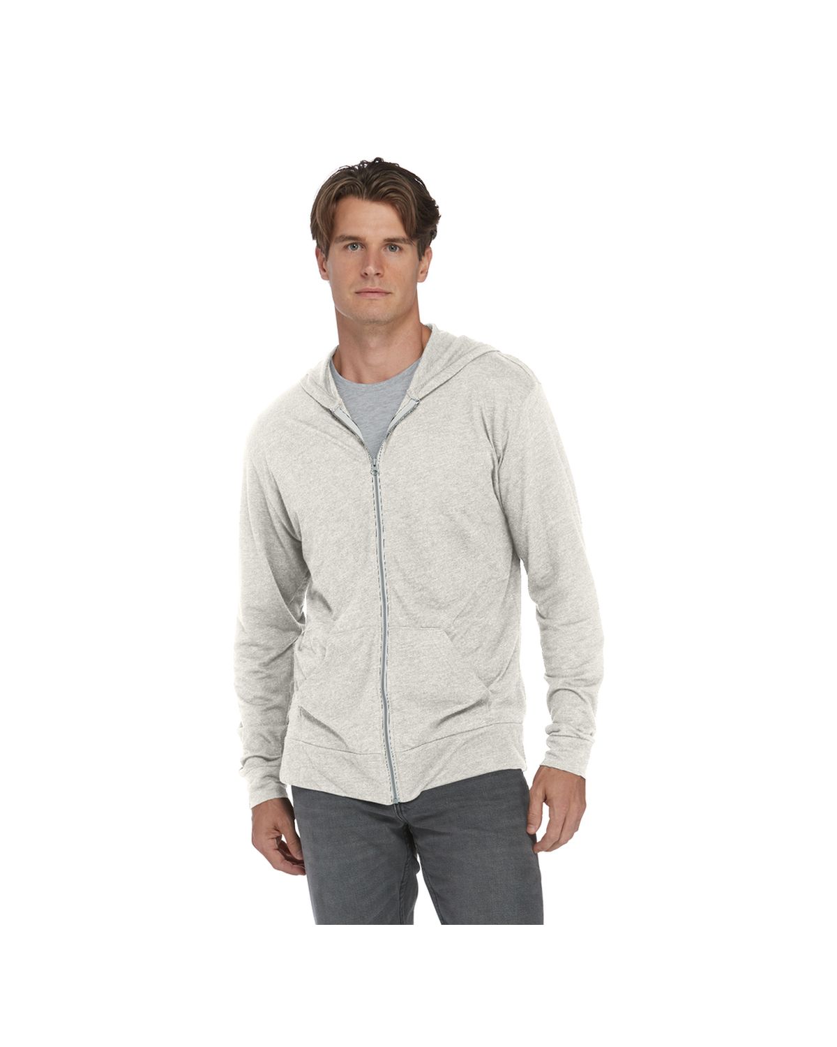 'Platinum P910T Adult Tri-Blend Full Zip Hoodie'