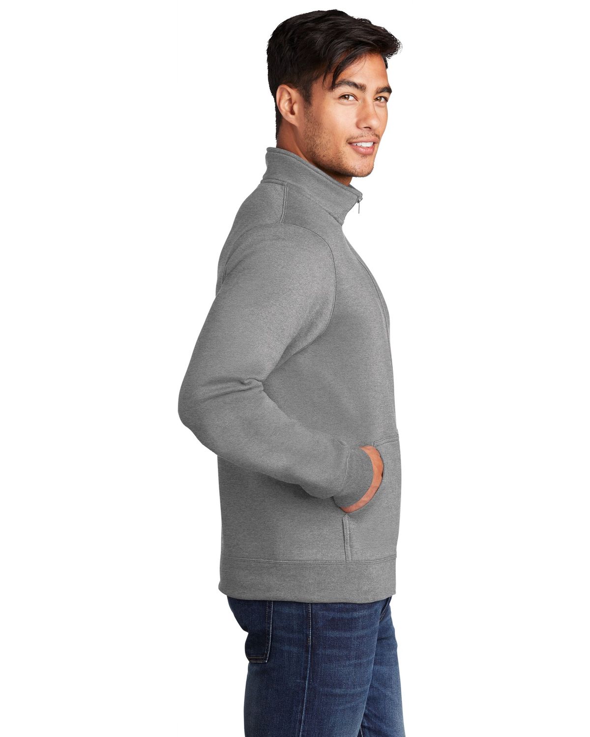 'Port & Company PC78FZ Men's Core Fleece Cadet Full Zip Sweatshirt'