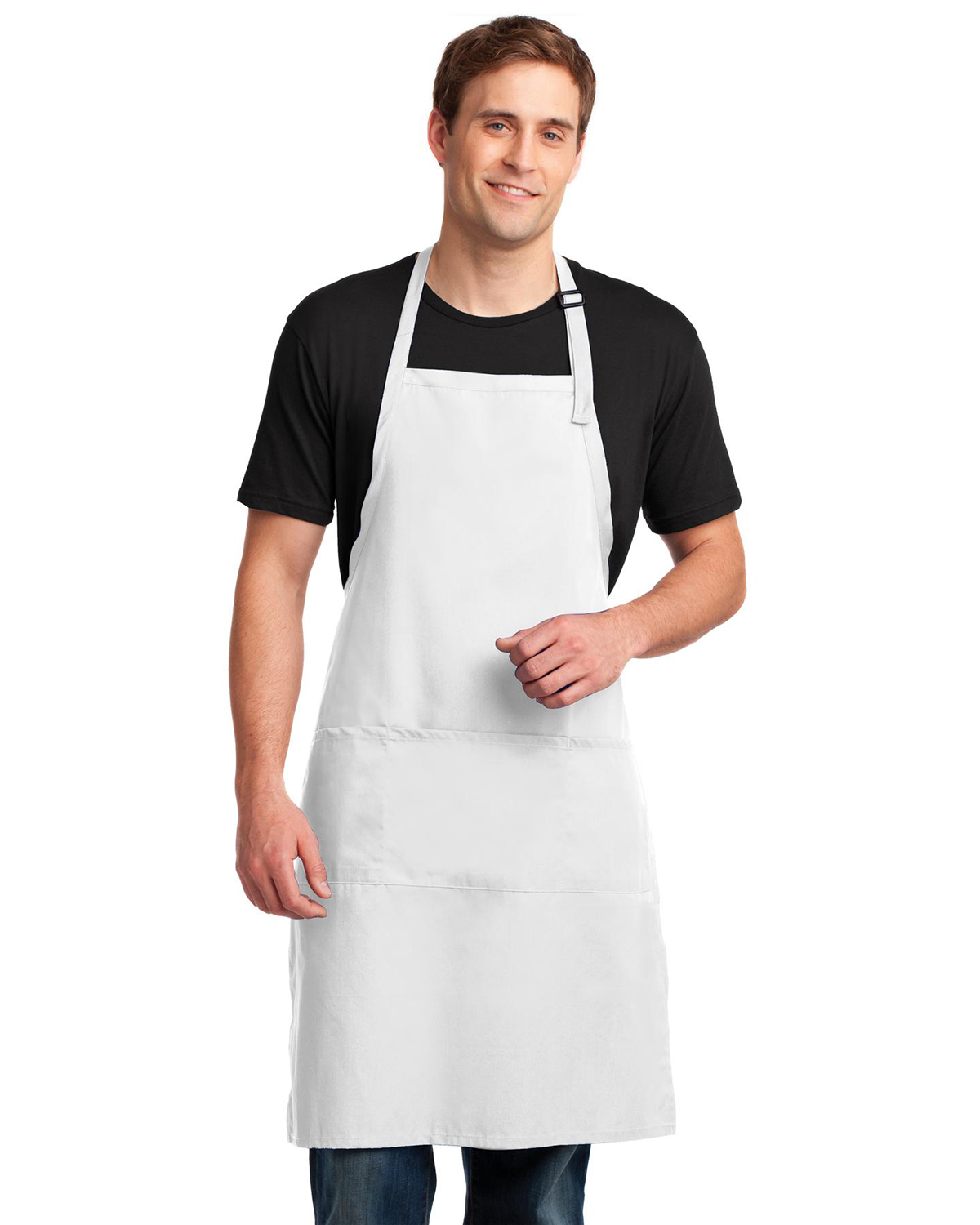 'Port Authority A700 Easy Care Extra Long Bib Apron with Stain Release'