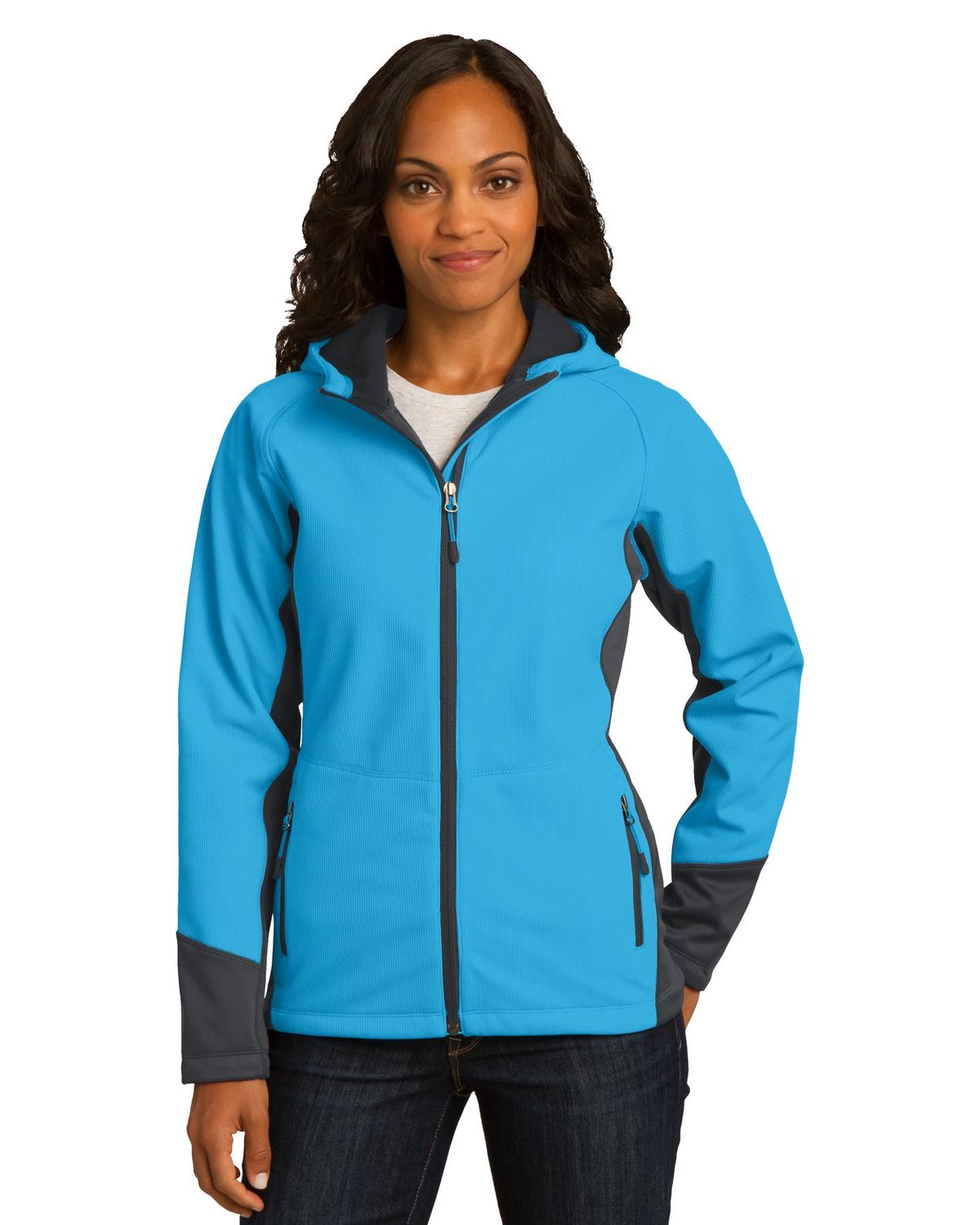 'Port Authority L319 Ladies Vertical Hooded Soft Shell Jacket'