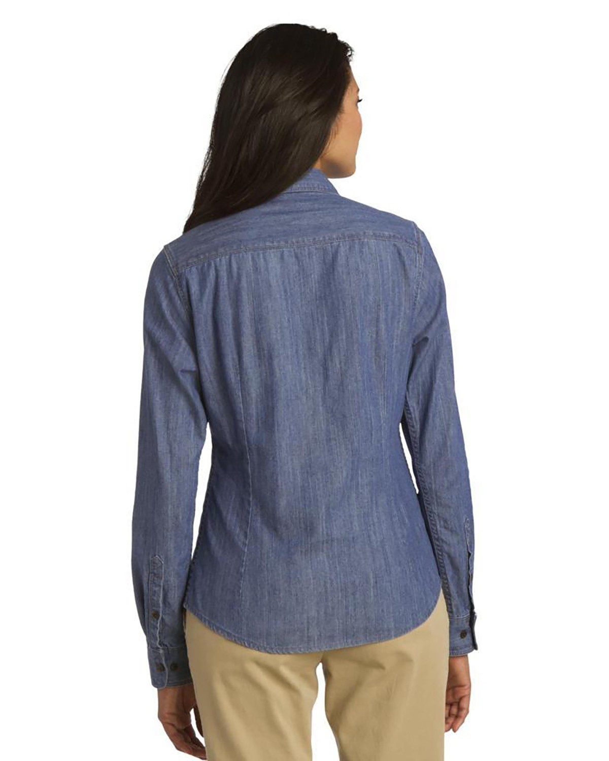'Port Authority L652 Ladies Patch Pockets Denim Shirt'