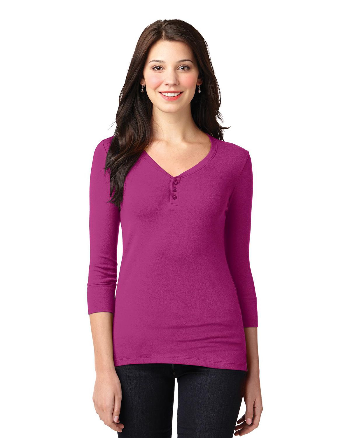 'Port Authority LM1007 Ladies' Concept Stretch 3/4-Sleeve Scoop Henley'