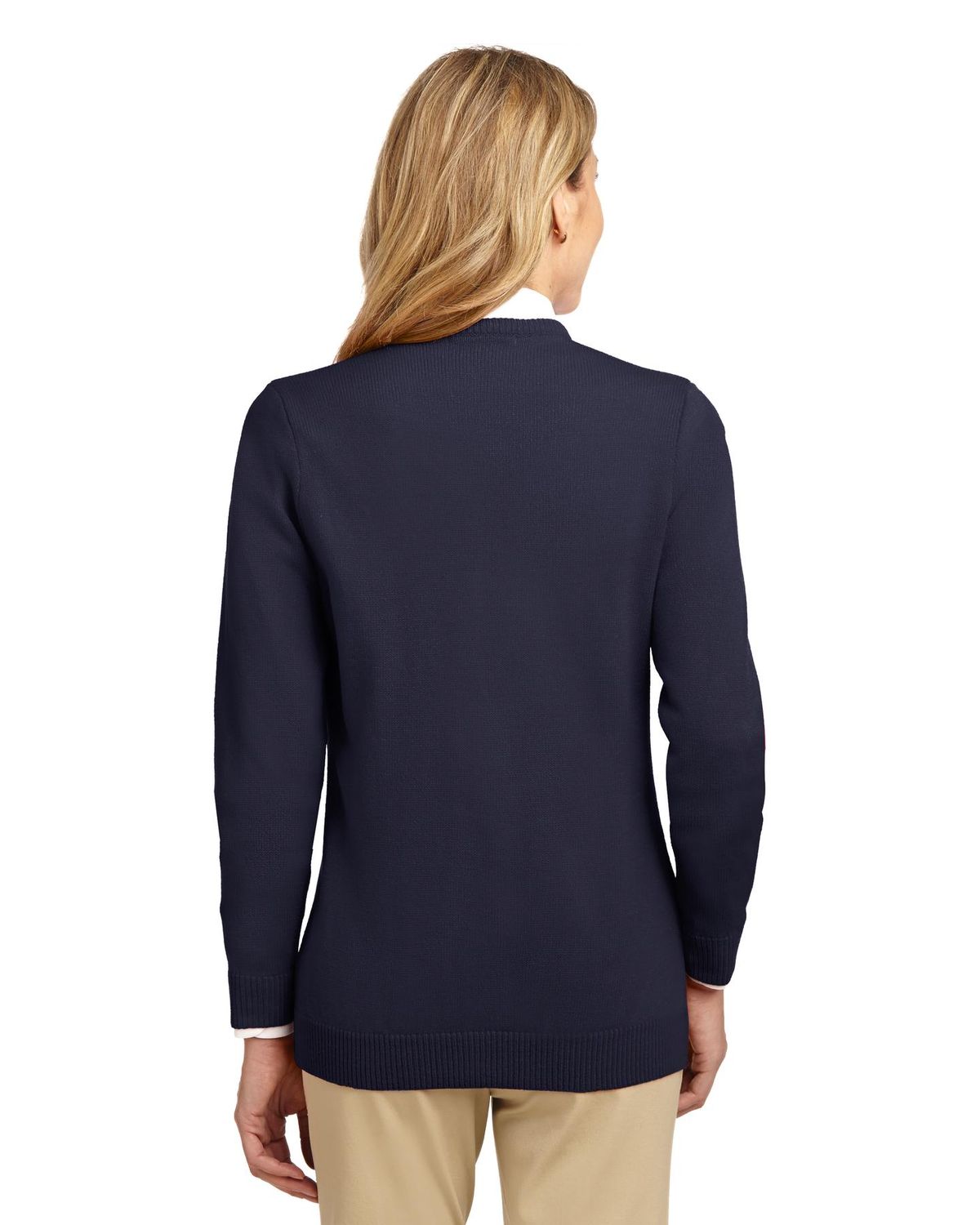 'Port Authority LSW304 Ladies Value Jewel-Neck Cardigan Sweater'