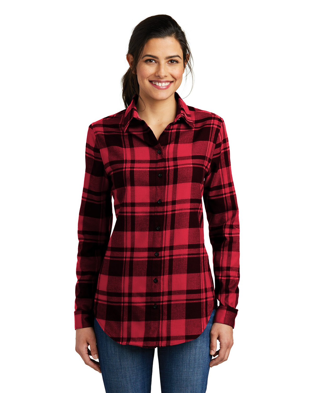 'Port Authority LW668 Ladies' Plaid Flannel Tunic'