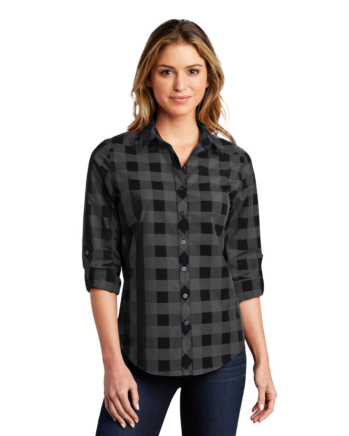 'Port Authority LW670 Ladies Everyday Plaid Shirt.'