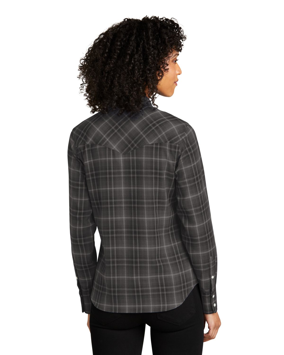 'Port Authority LW672 Ladies Long Sleeve Ombre Plaid Shirt'