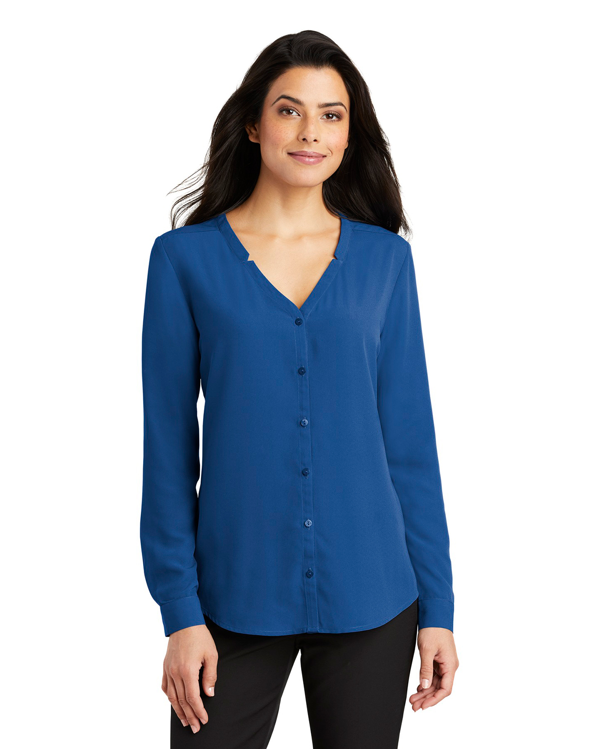 'Port Authority LW700 Ladies' Long Sleeve Button-Front Blouse'