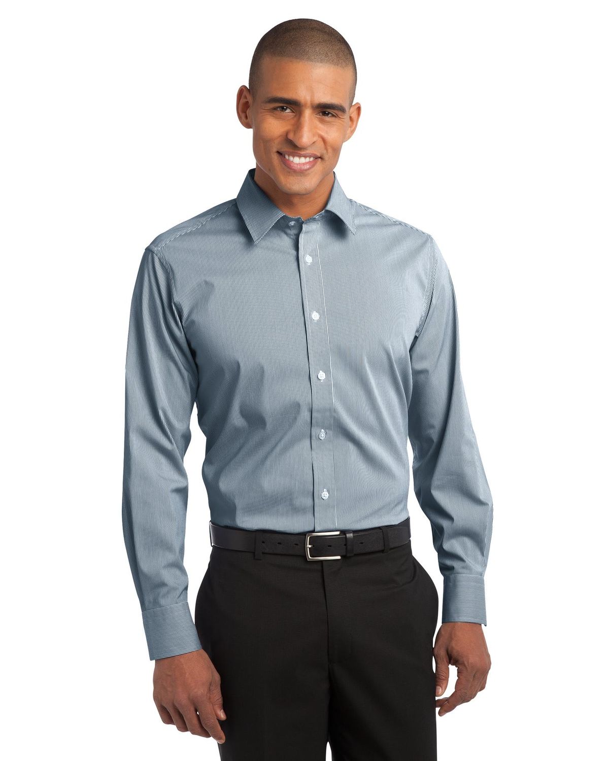 'Port Authority S647 Men's Fine Stripe Stretch Poplin Shirt'