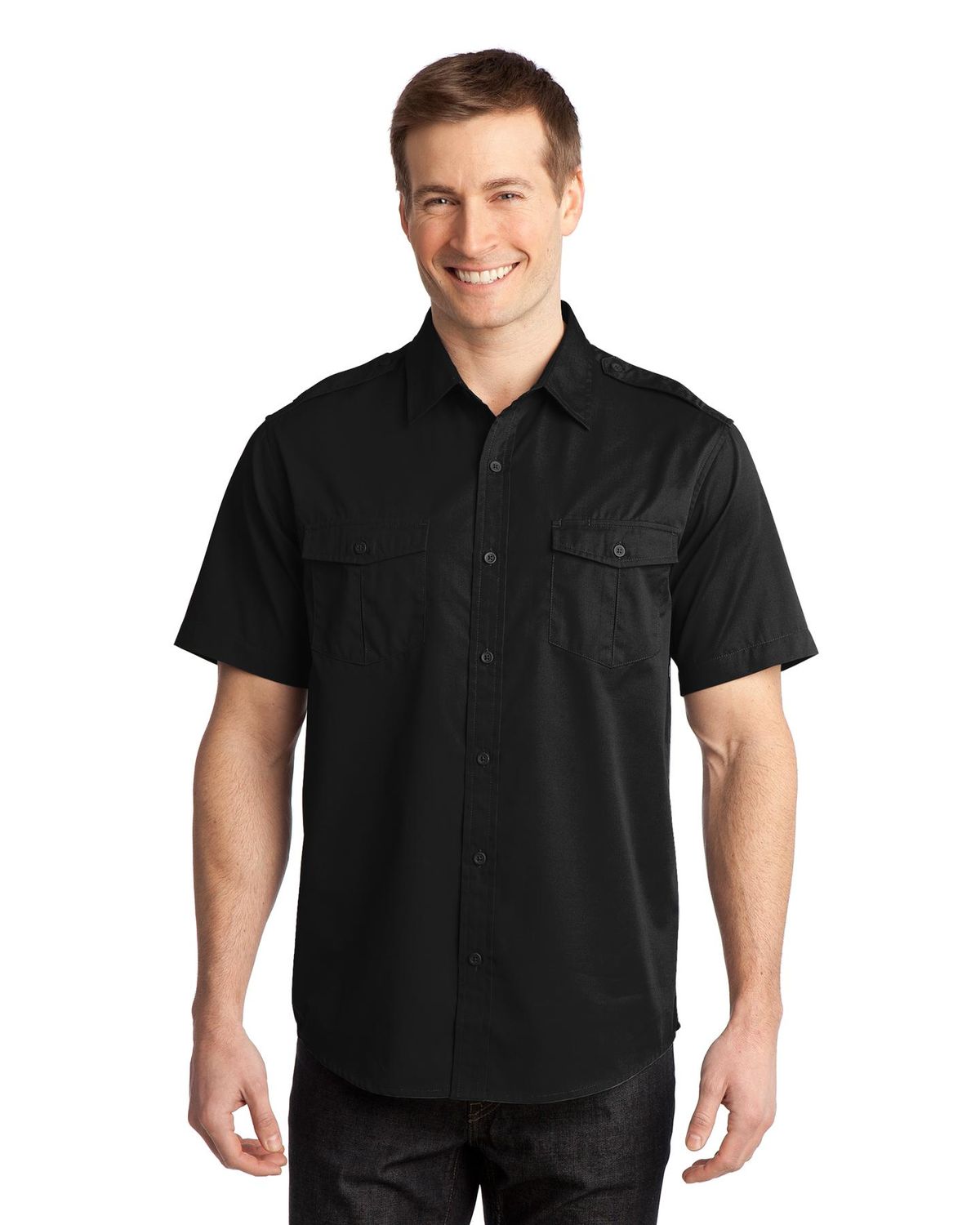 'Port Authority S648 Stain-Resistant Short Sleeve Twill Shirt'