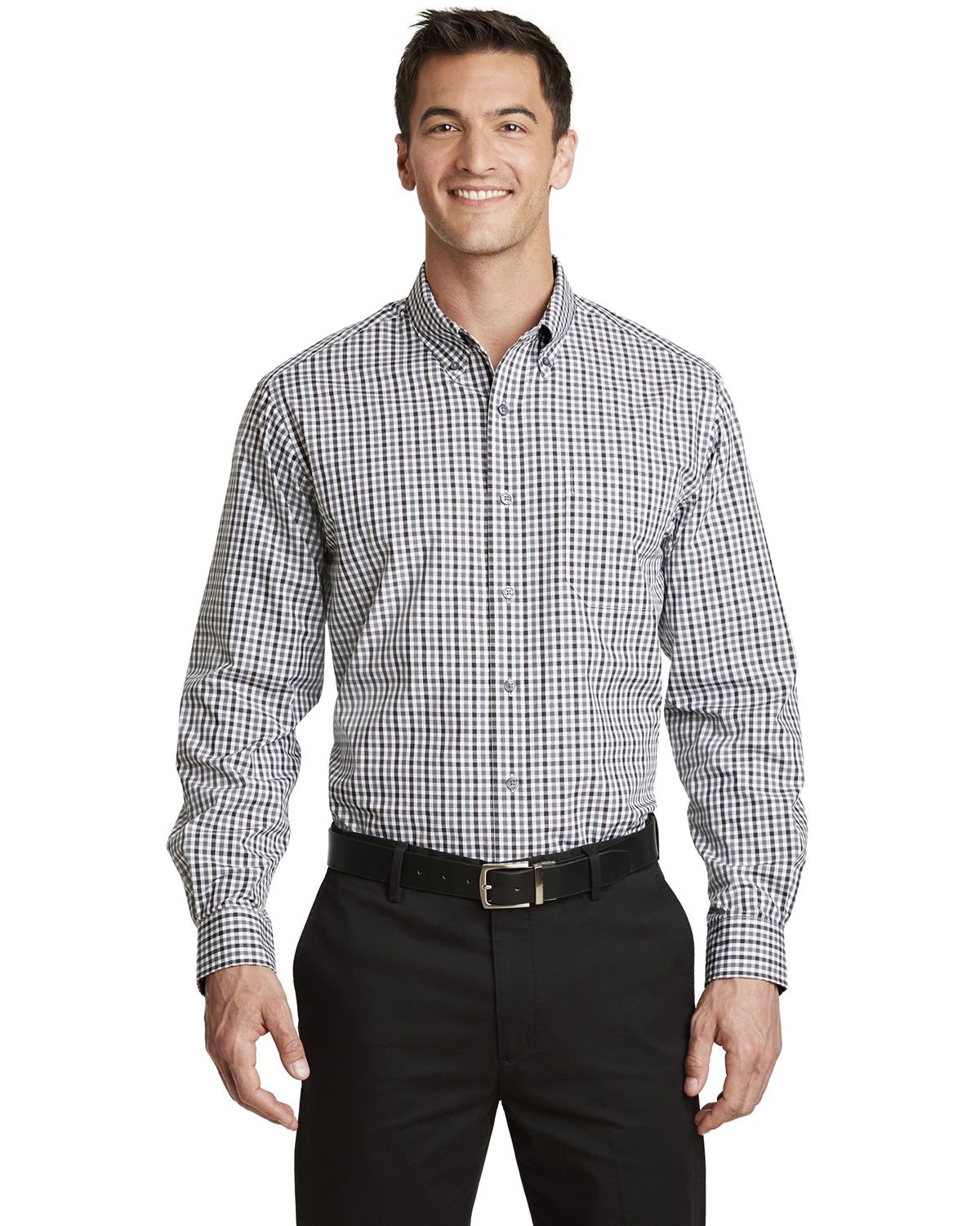 'Port Authority S654 Long Sleeve Gingham Easy Care Shirt'