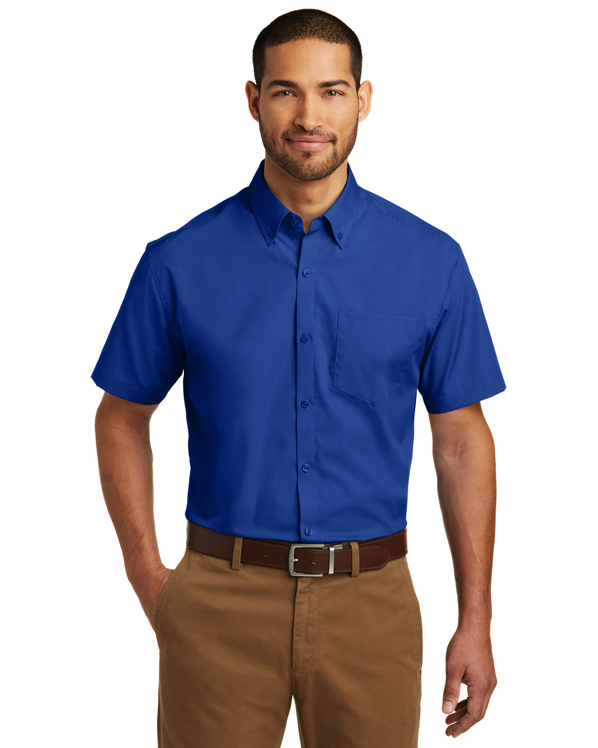 'Port Authority W101 Men's Short Sleeve Carefree Poplin Shirt'