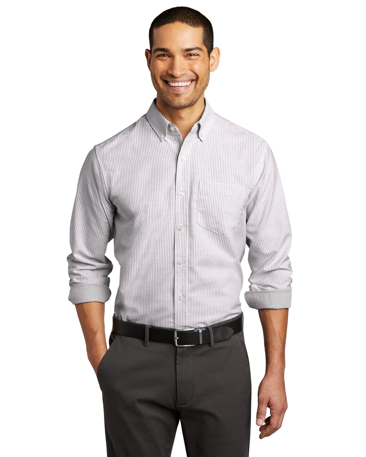 'Port Authority W657 Men's SuperPro Oxford Stripe Shirt'
