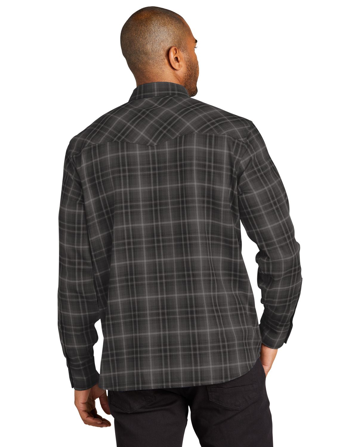 'Port Authority W672 Long Sleeve Ombre Plaid Shirt'