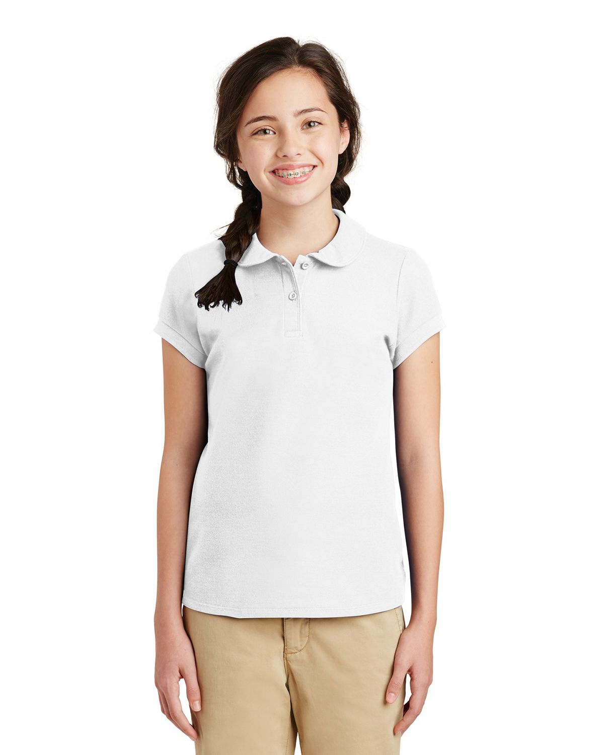 'Port Authority YG503 Girls Silk Touch Peter Pan Collar Polo'