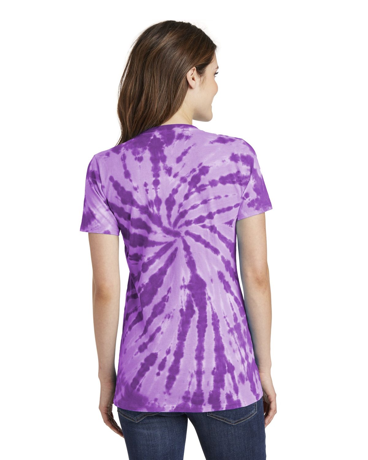 'Port & Company LPC147V Women's Essential Tie-Dye V-Neck Tee'