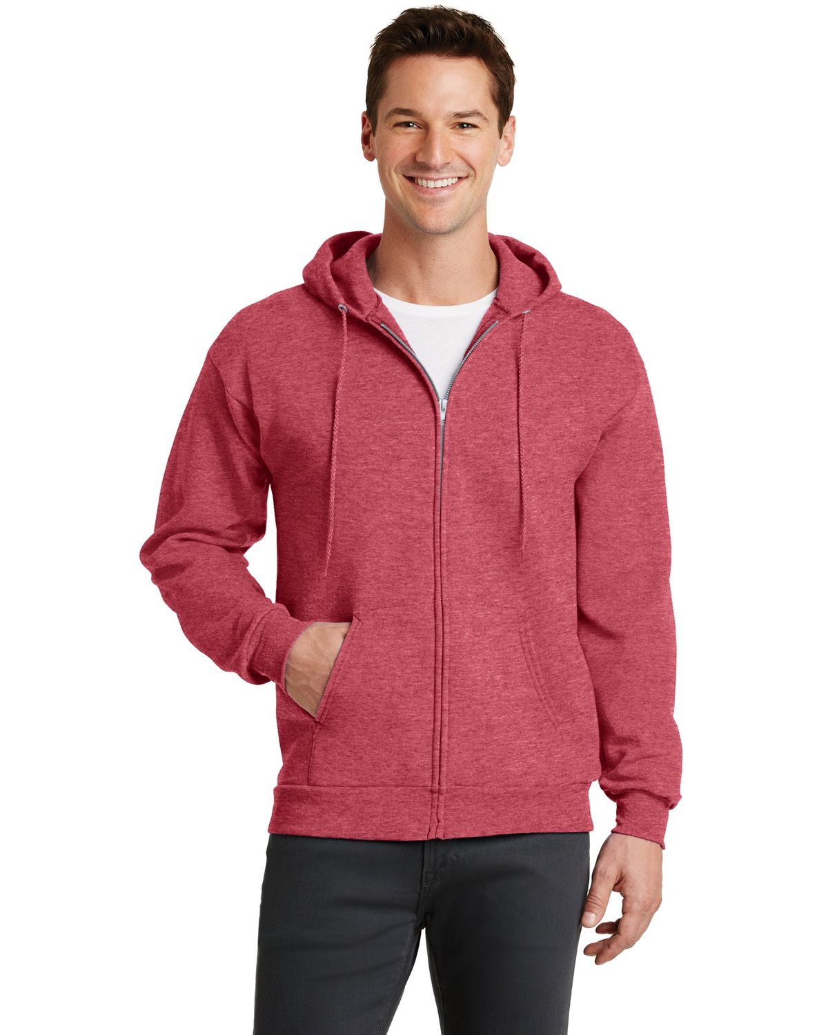 'Port & Company PC78ZH Men's Core Fleece Full Zip Hooded Sweatshirt'