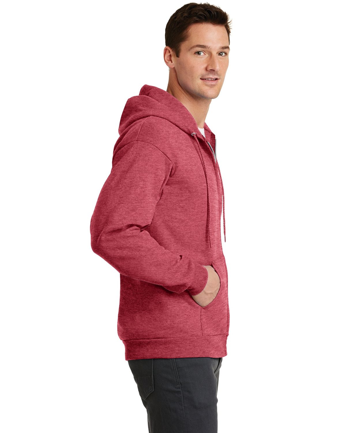 'Port & Company PC78ZH Men's Core Fleece Full Zip Hooded Sweatshirt'