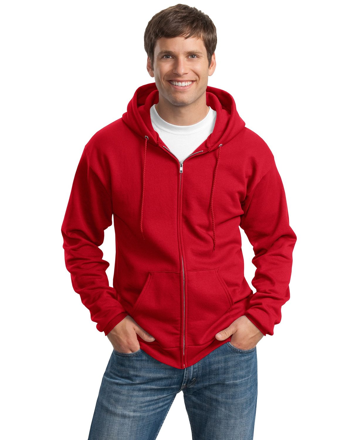 'Port & Company PC90ZHT Men's Tall Essential Fleece Full Zip Hooded Sweatshirt'