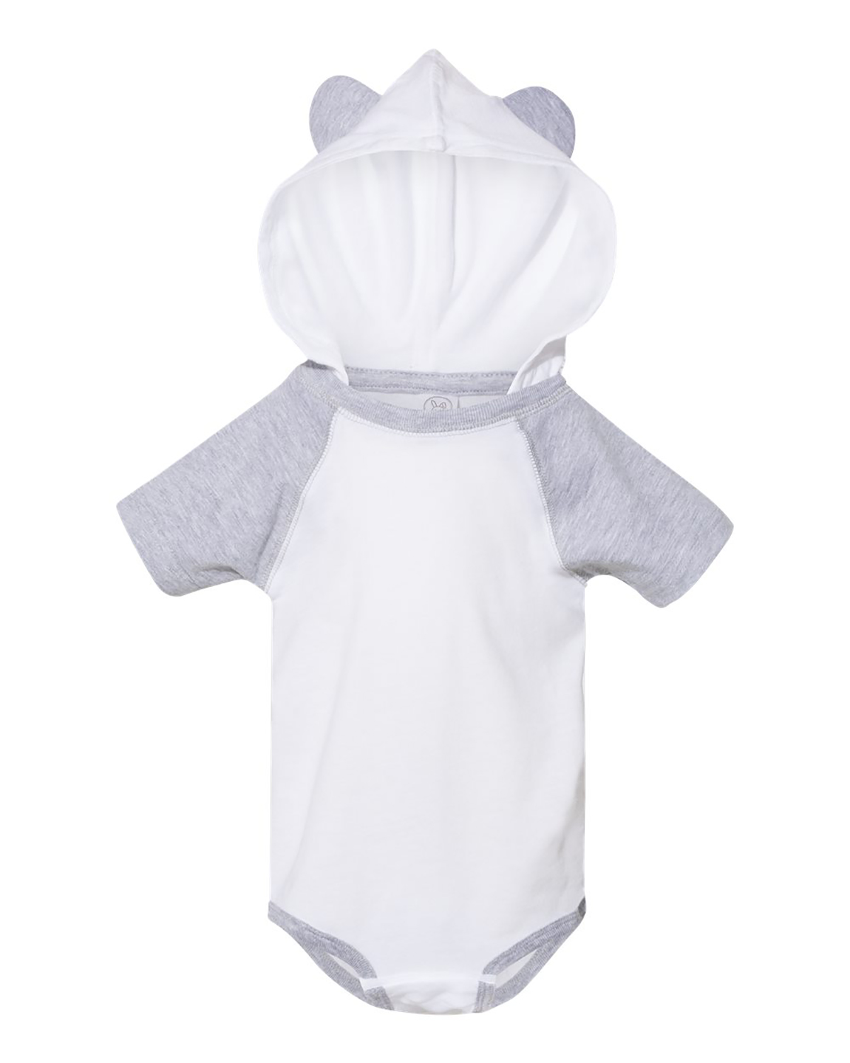 'Rabbit Skins 4417 Fine Jersey Infant Short Sleeve Raglan Bodysuit with Hood & Ears'