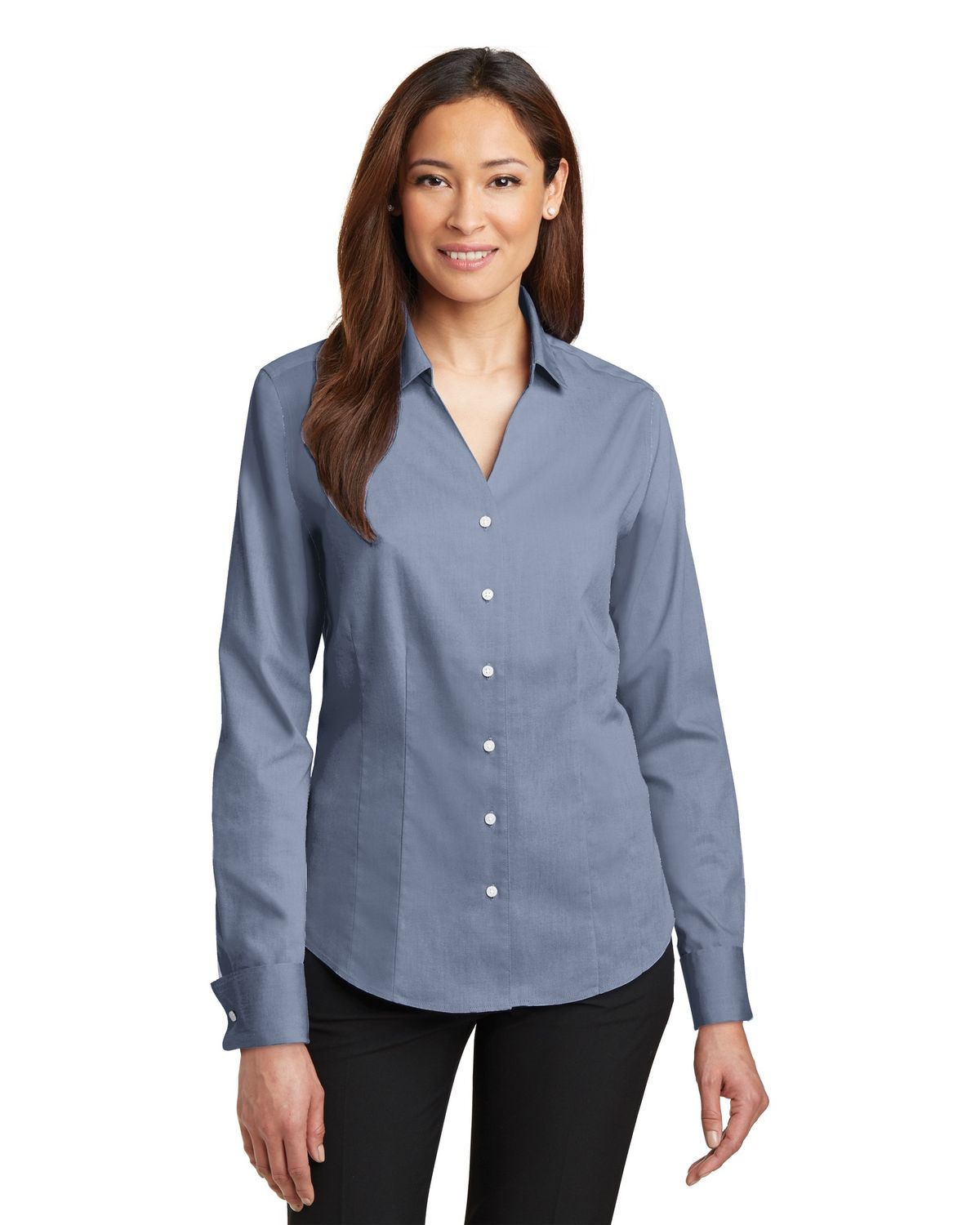 'Red House RH63 Ladies French Cuff Non Iron Pinpoint Oxford Dusk Shirt'