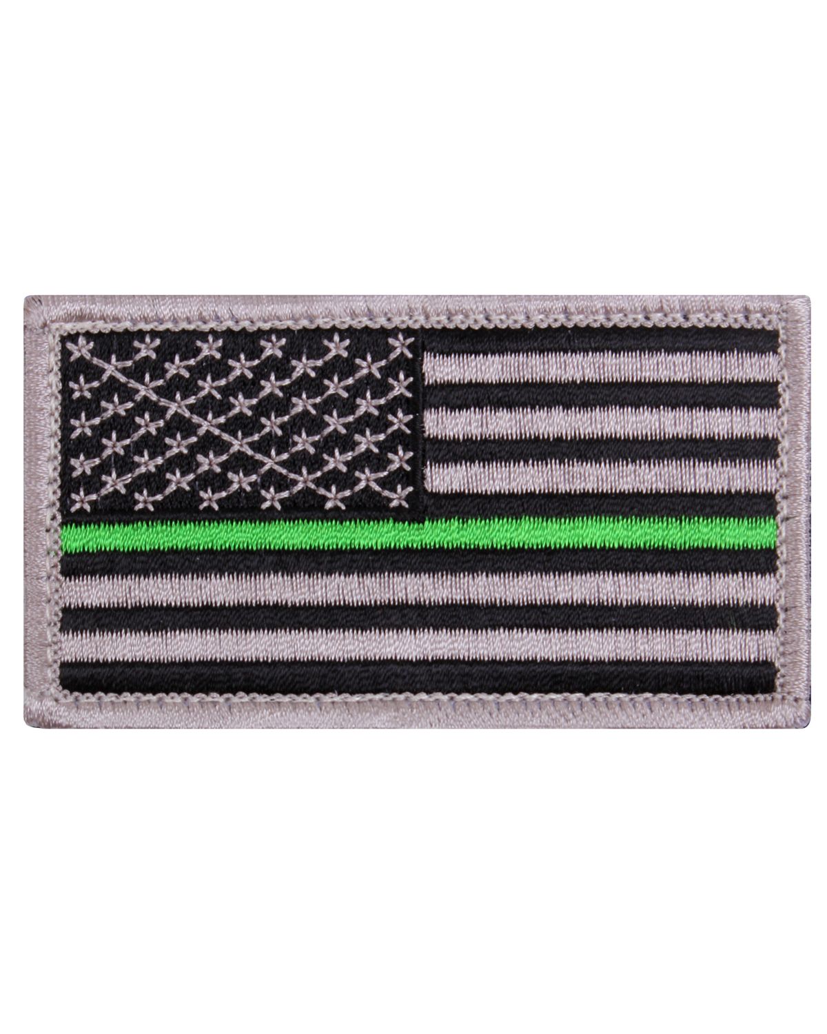 'Rothco 1893 Thin Green Line US Flag Patch - Hook Back'