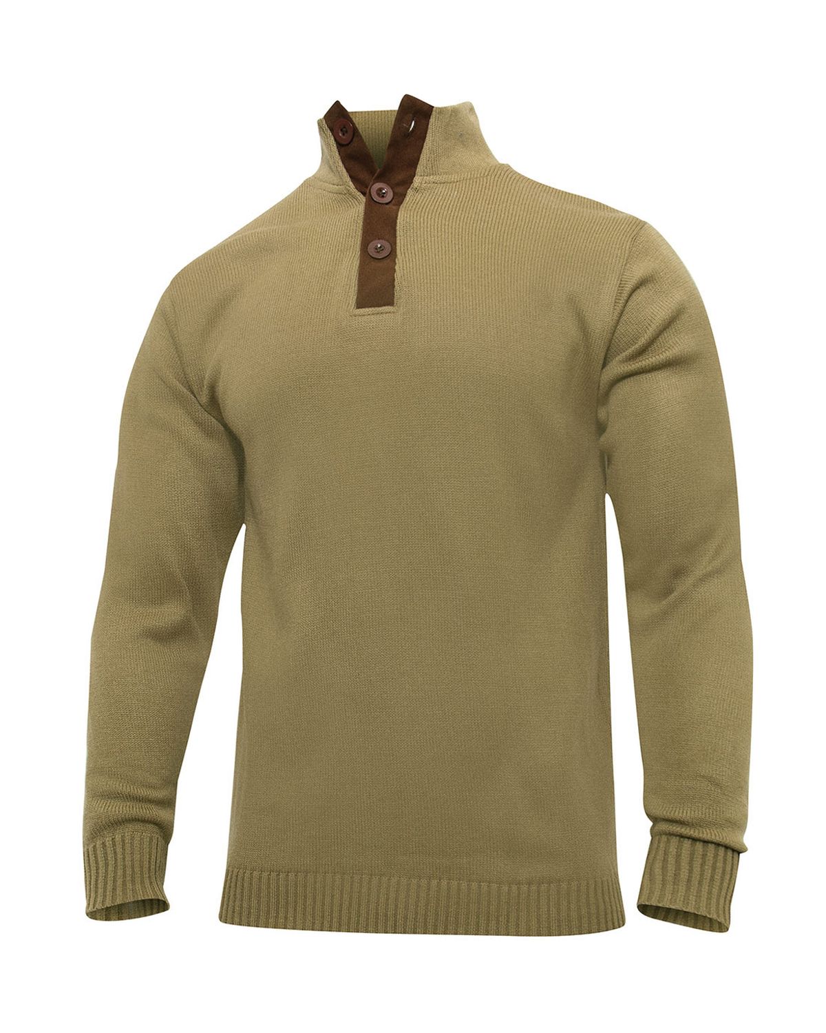 'Rothco 3804  3-Button Sweater with Suede Accents'