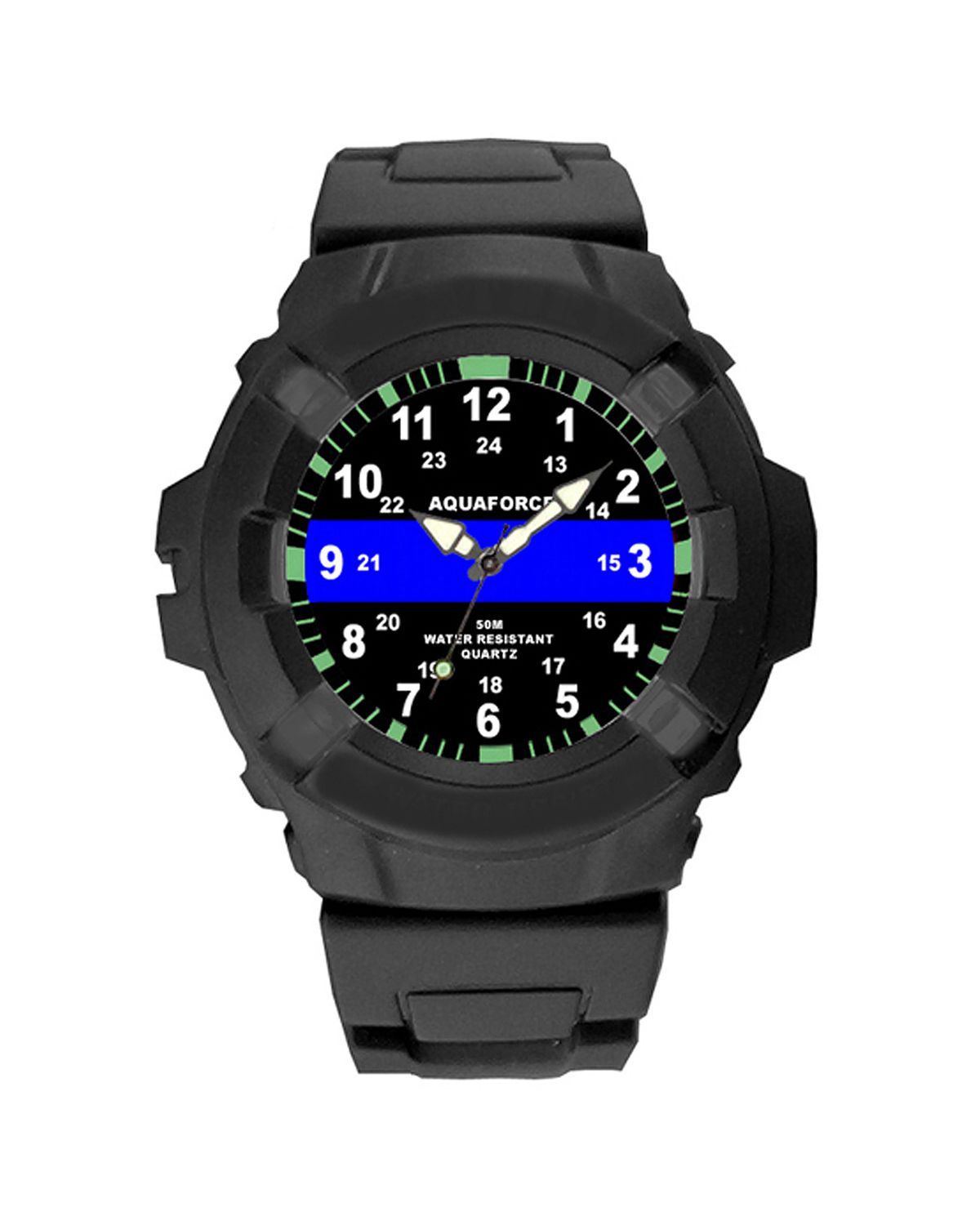 'Rothco 4381 Aqua Force Thin Blue Line Police Officer Watch'