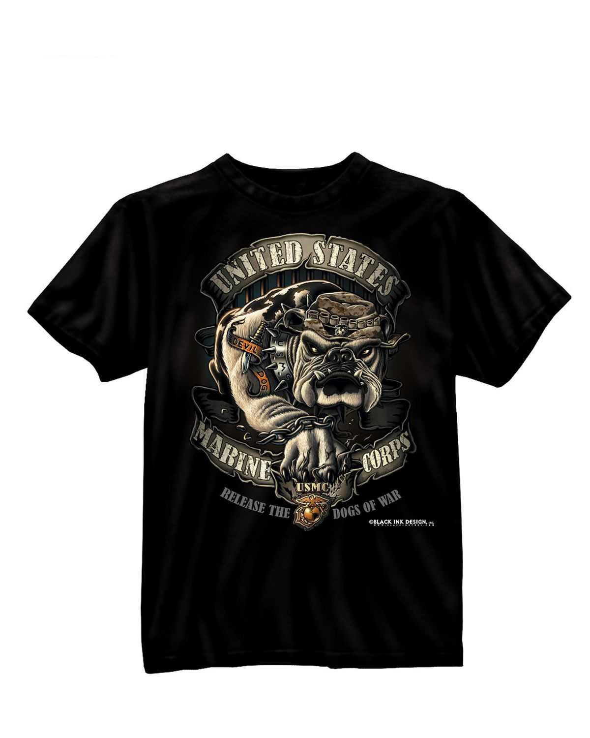 'Rothco 80330 Black Ink U.S.M.C. Bulldog T-Shirt'