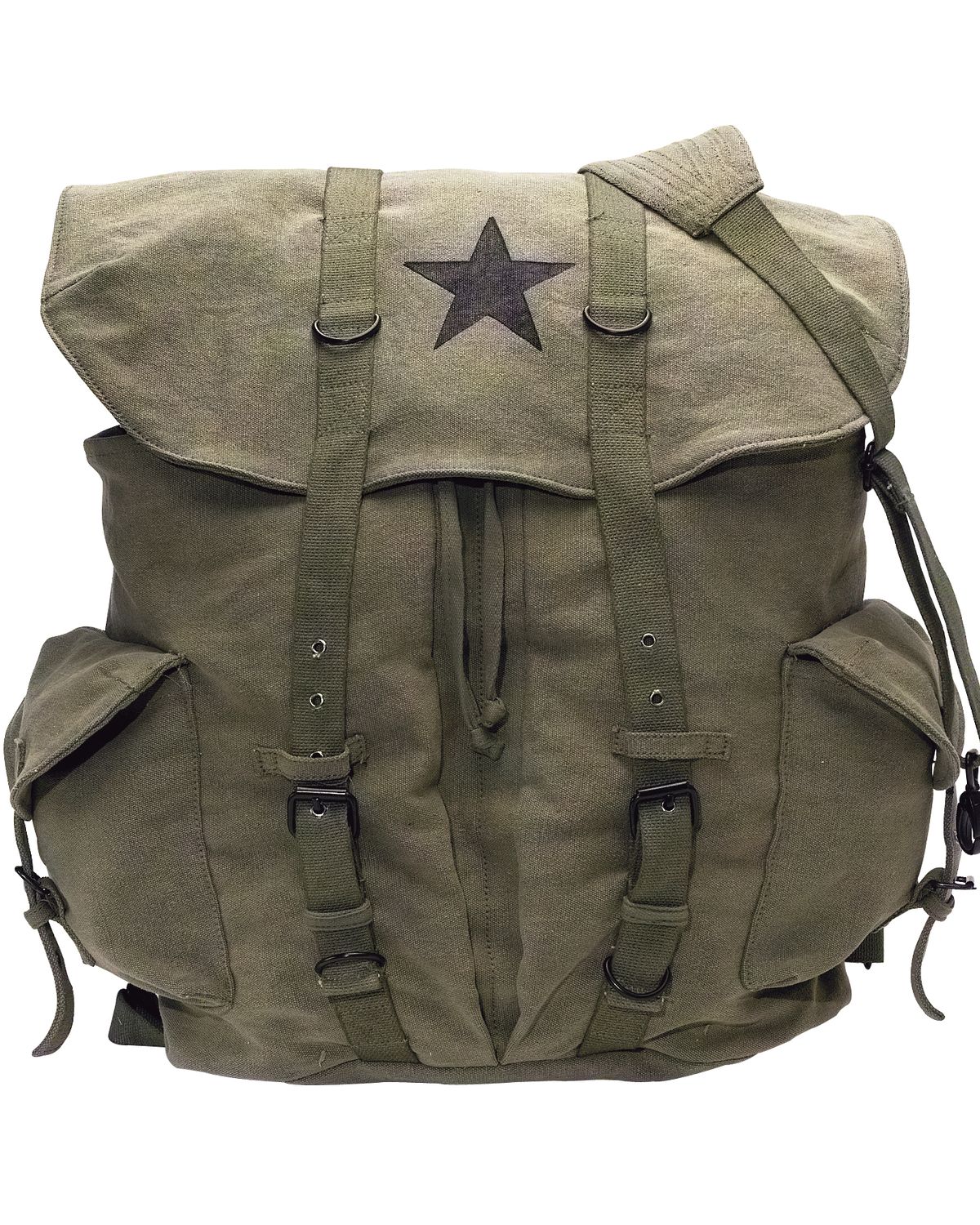 'Rothco 9158 Rothco vintage weekender canvas backpack with star'