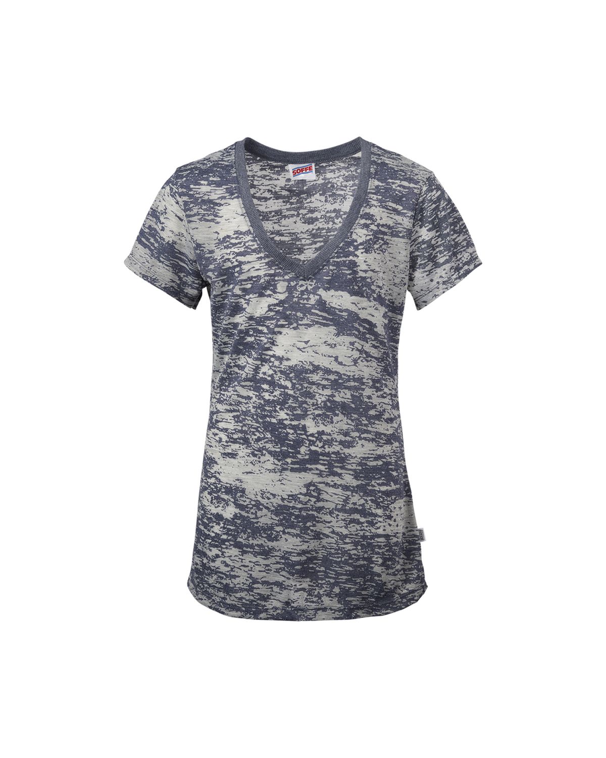 'Soffe 2651V Women's V-Neck Burnout Tee'