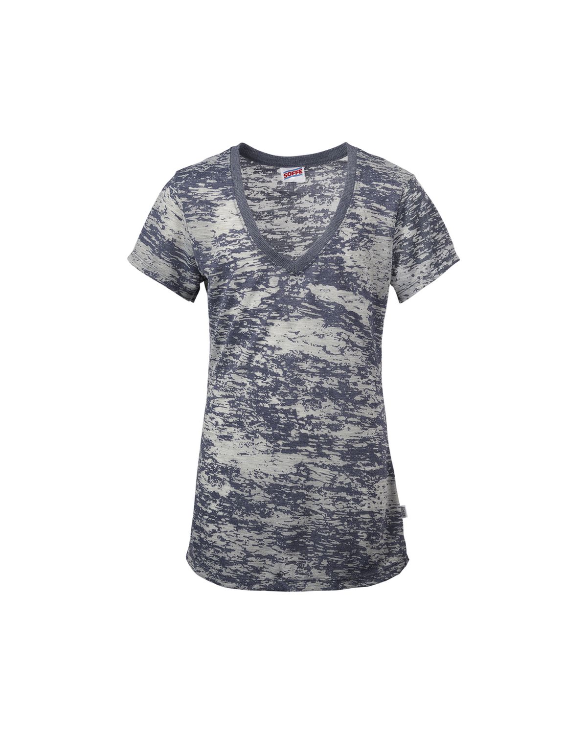 'Soffe 2651V Women's V-Neck Burnout Tee'