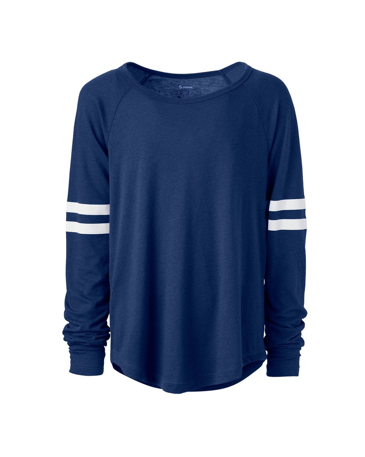 'Soffe 3056V Women's Fan Crew Neck Long Sleeve Tee'