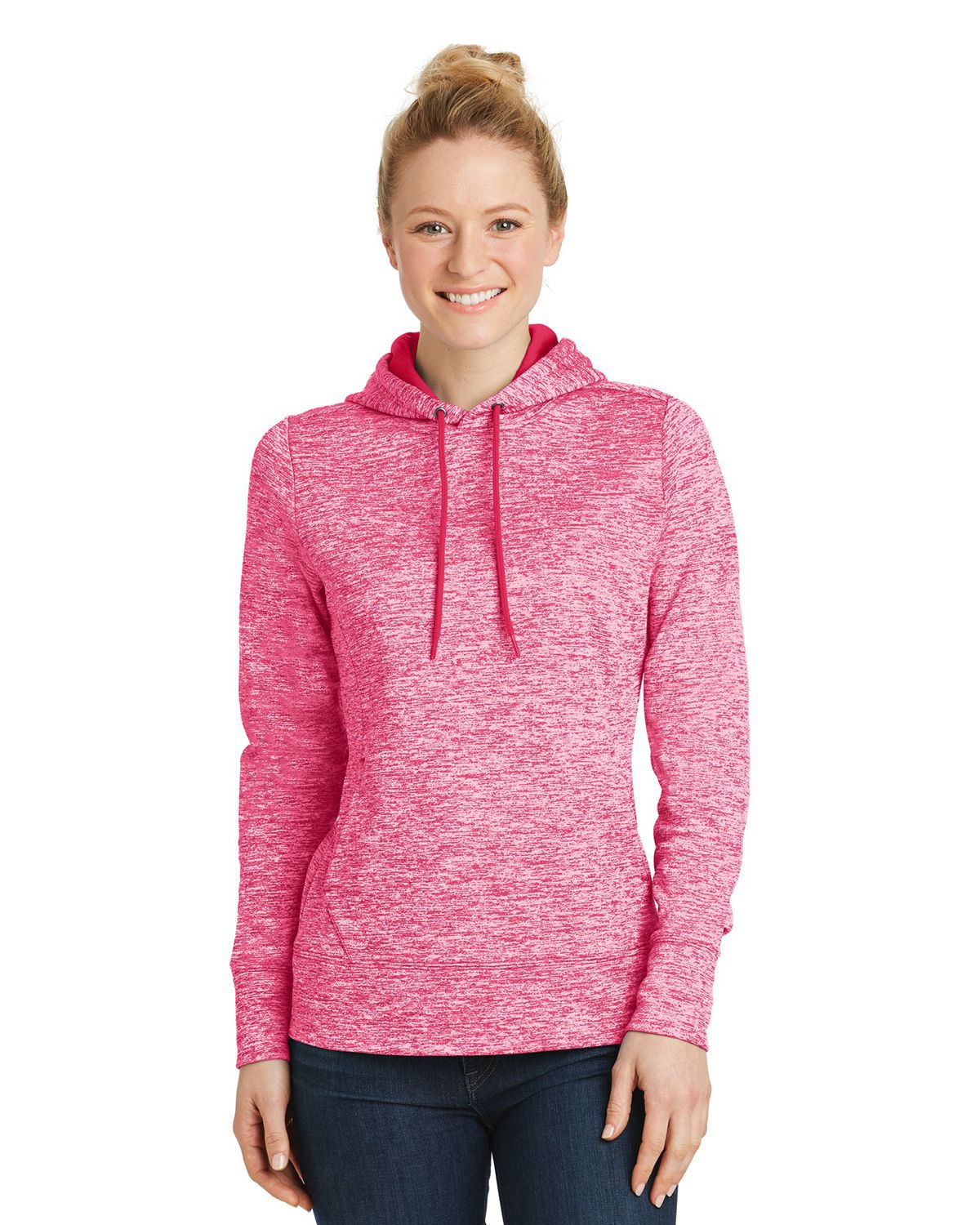 'Sport Tek LST225 Ladies' Posicharge Electric Heather Fleece Hooded Pullover'