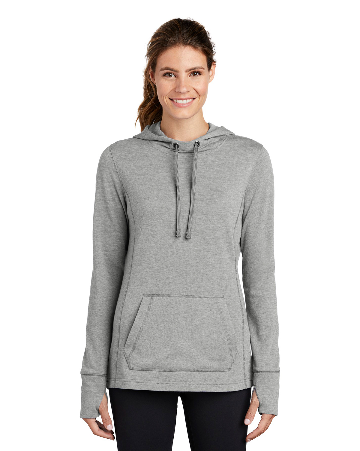 'Sport-Tek LST296 Ladies PosiCharge TriBlend Wicking Fleece Hooded Pullover'