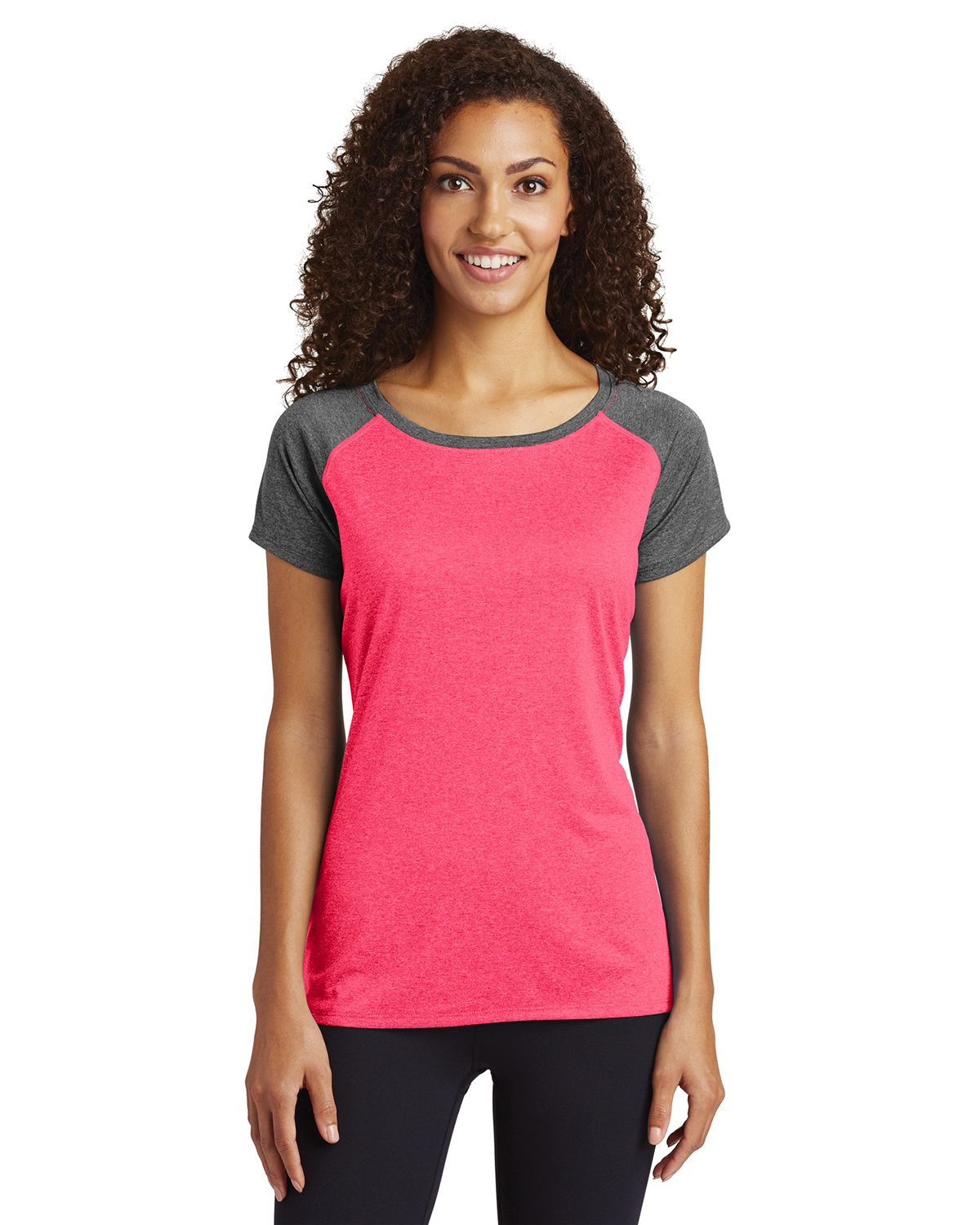 'Sport-Tek LST362 Ladies' HeatherOnHeather Contender Scoop Neck Tee'