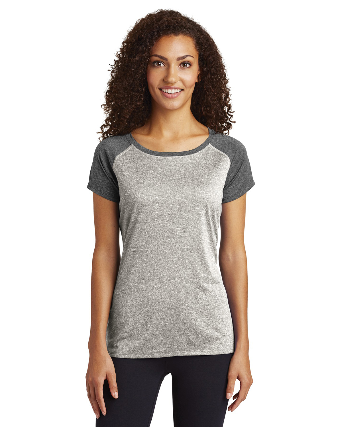 'Sport-Tek LST362 Ladies' HeatherOnHeather Contender Scoop Neck Tee'