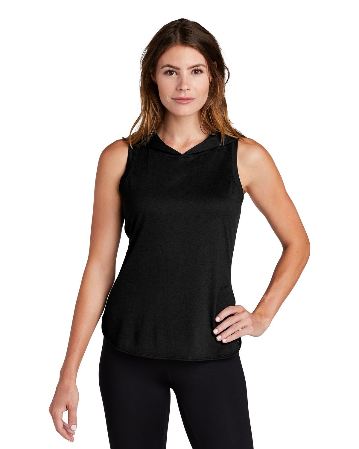 'Sport Tek LST410 Sport Tek  Ladies Posicharge  Tri Blend Wicking Draft Hoodie Tank.'