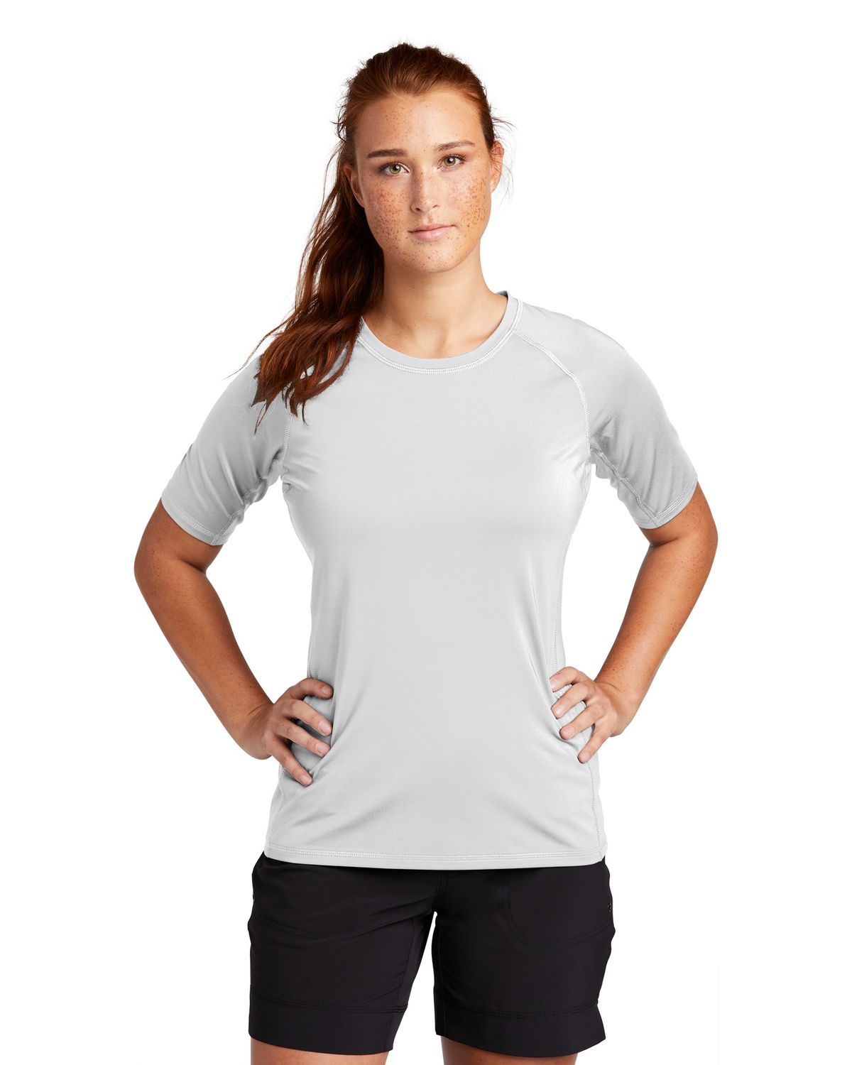 'Sport Tek LST470 Sport Tek  Ladies Rashguard Tee.'