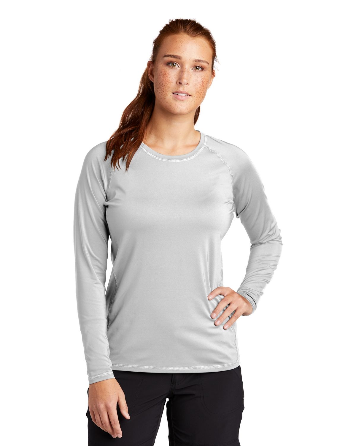 'Sport Tek LST470LS Sport Tek  Ladies Long Sleeve Rashguard Tee.'