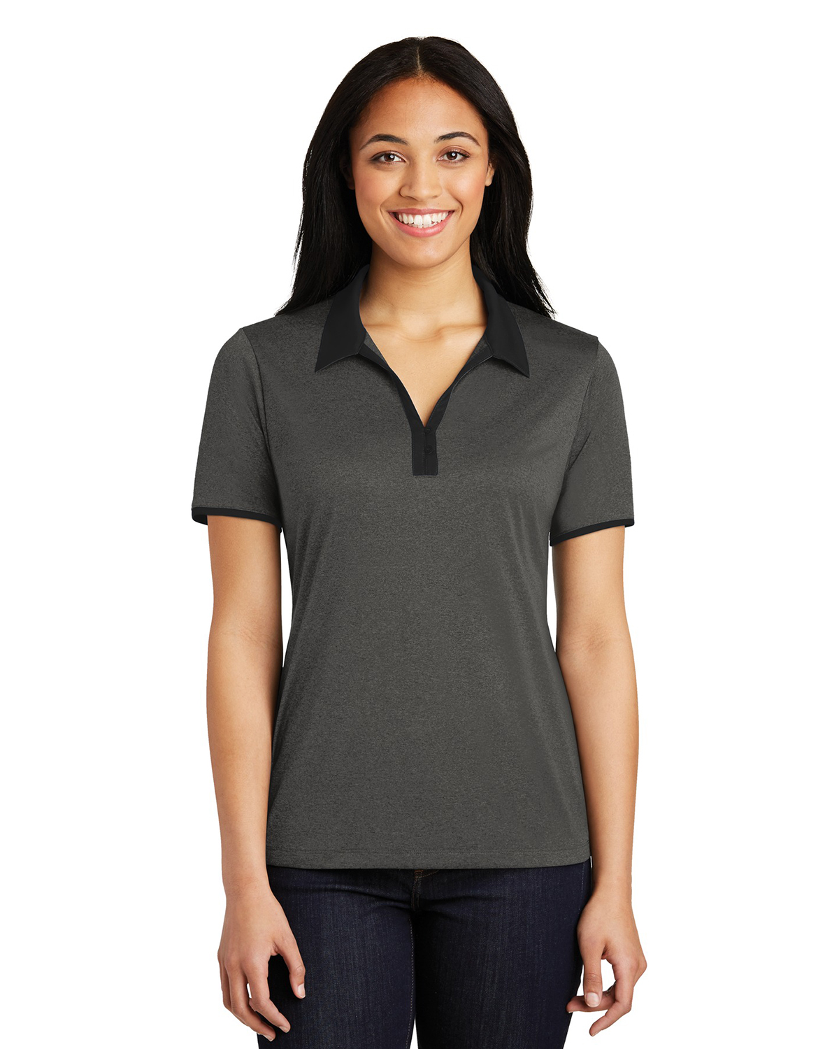 'Sport-Tek LST667 Ladies Heather Contender Contrast Polo'