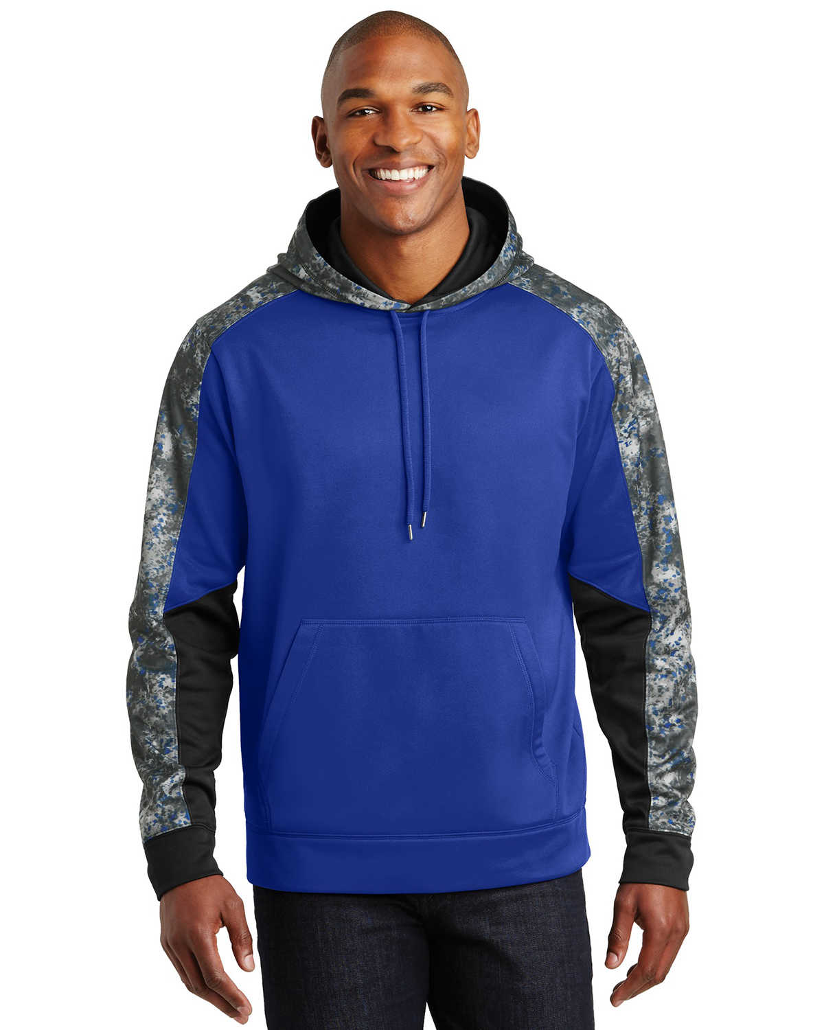 'Sport-Tek ST231 Men's SportWick Mineral Freeze Fleece Colorblock Hooded Pullover'