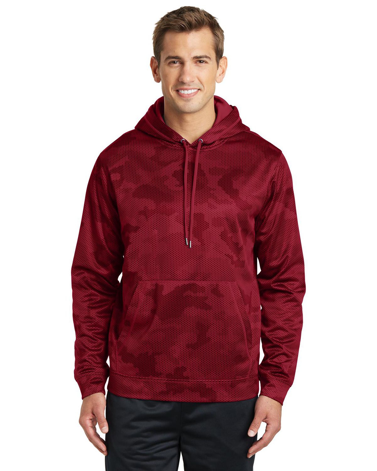 'Sport Tek ST240 Men's Sport-Wick Camohex Fleece Hooded Pullover'