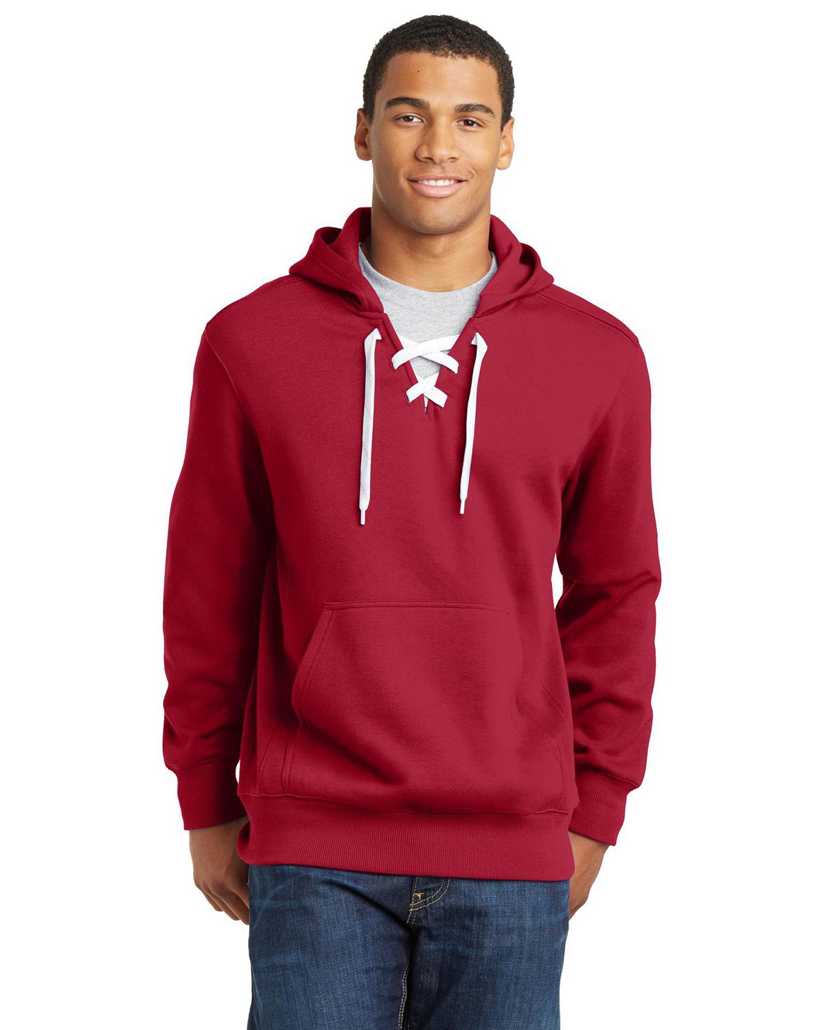 'Sport Tek ST271 Men's Lace Up Pullover Hooded Sweatshirt'