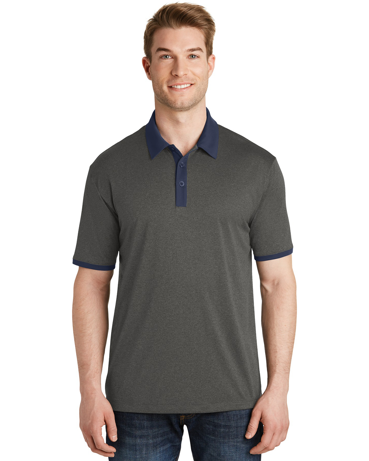 'Sport-Tek ST667 Men's Heather Contender Contrast Polo'